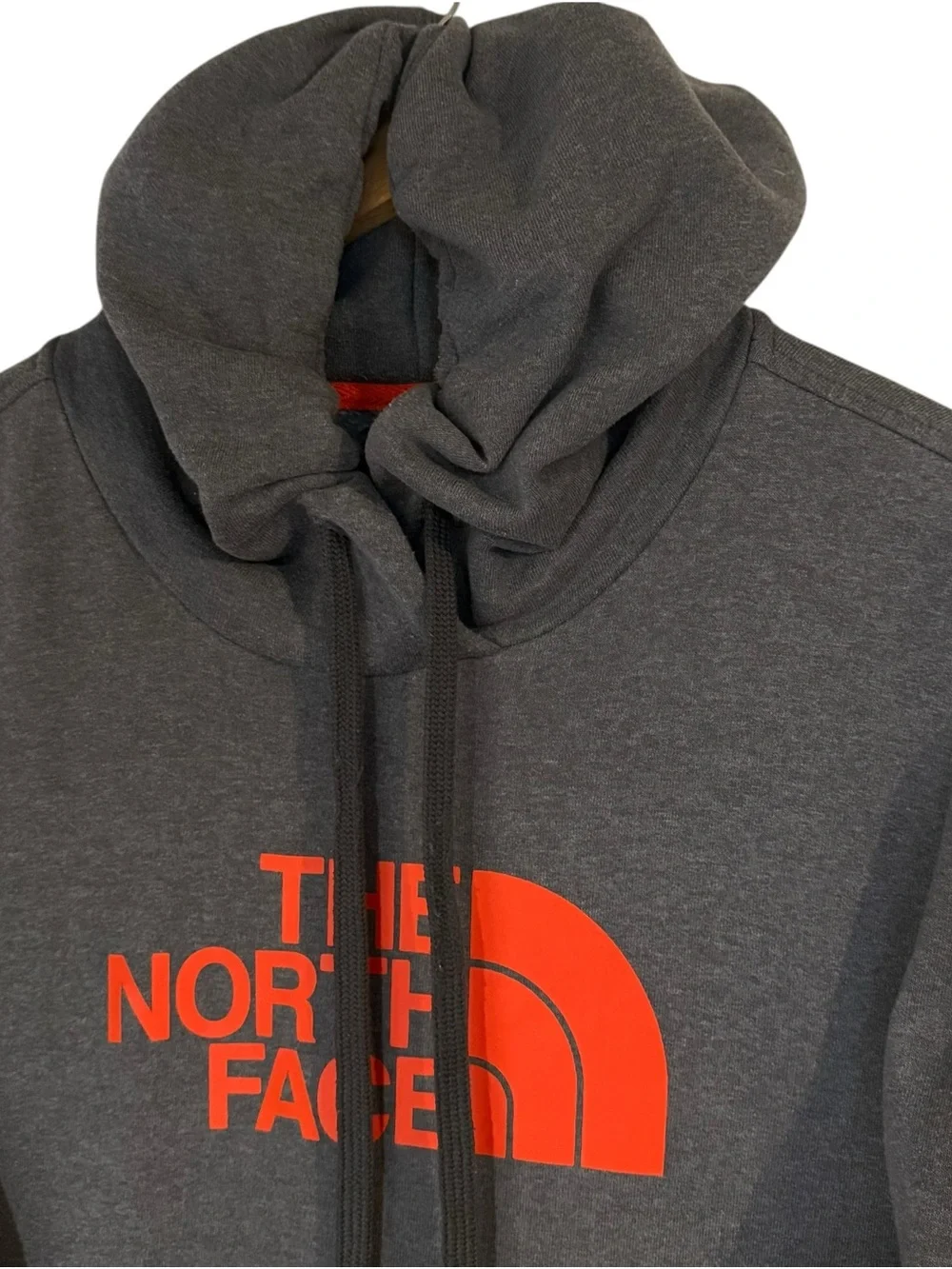 The North Face Men's Half Dome Pullover Hoodie Charcoal Gray Orange Logo XXL